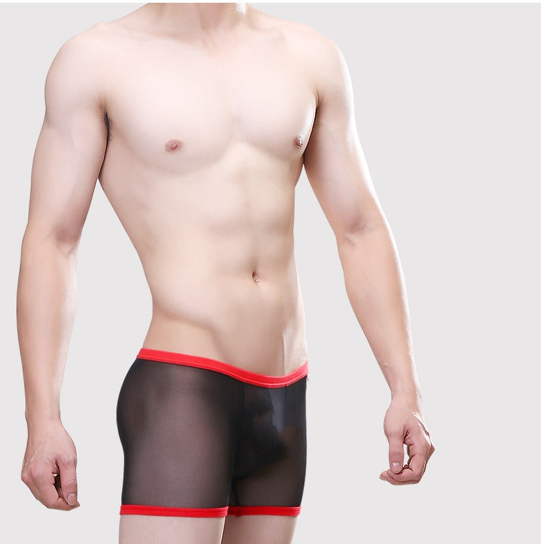 Sous-vêtements de boxers pour hommes en mesh élastique élevé respirant
