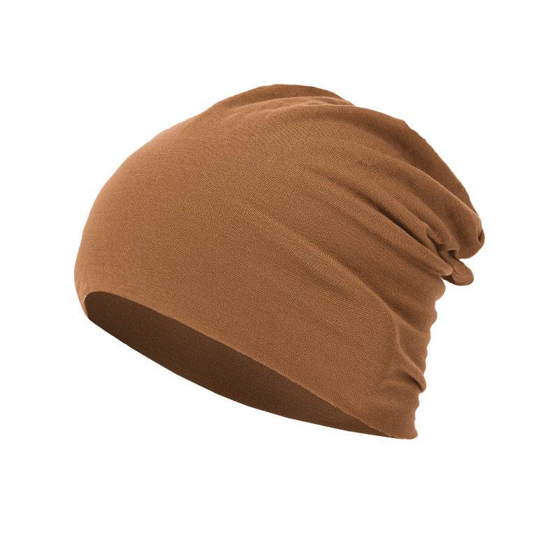 Toute la saison, polyvalent Solide-couleur Slouchy Bonnet avec un design enroulé