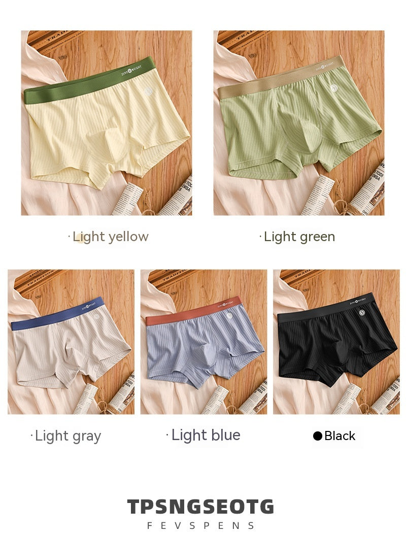 Sous-vêtements pour hommes en coton purifié rayé Couleur contrastante de la taille moyenne