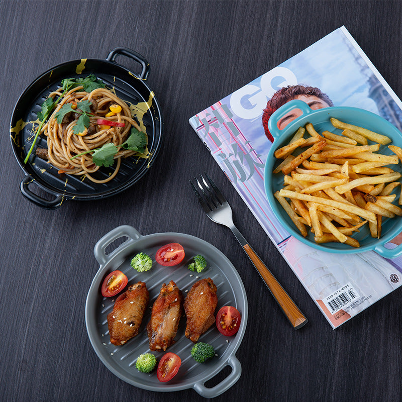 Barbecue créative Melamine Binaural Western Cuisine Assiette