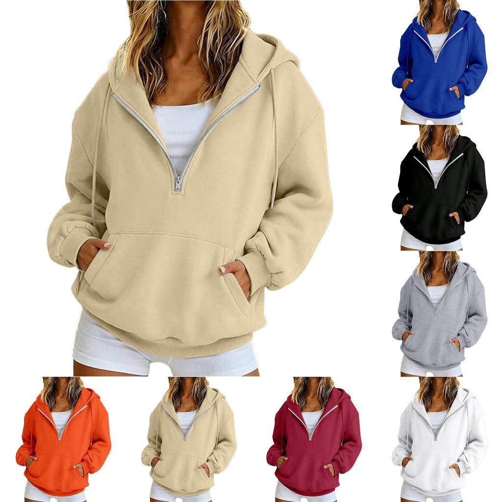 European and American-style Pocket Hoodie manches longues pour femmes
