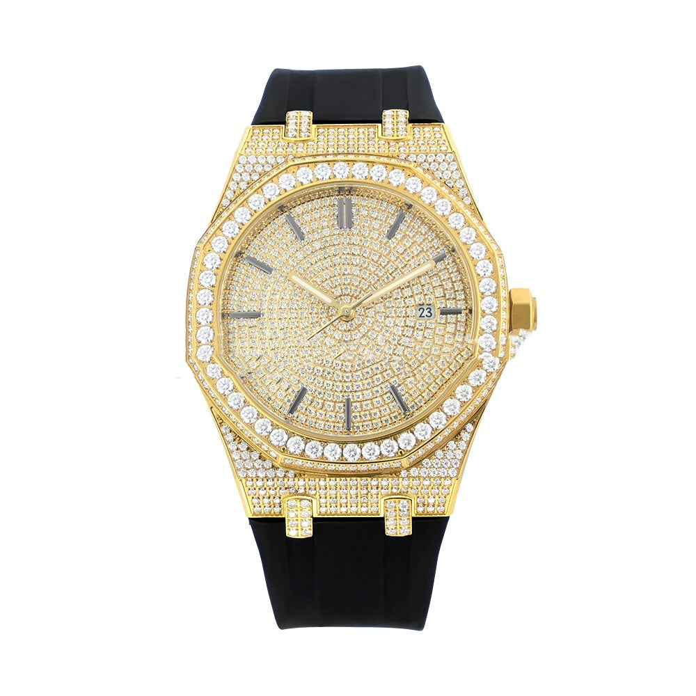 Montre Homme Moissanite Automatique European and American Mechanical Steel Belt