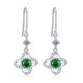 S925 Boucles d'oreilles à angle de trèfle en argent sterling