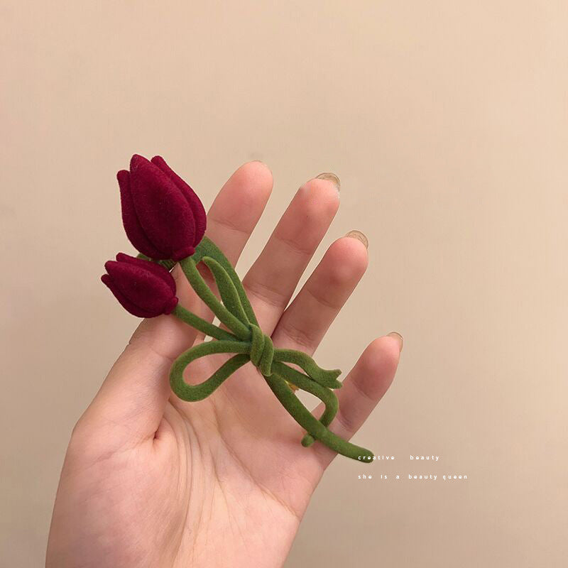 Barrettes de tulipe flottantes Femelle Dos Cheveux Updo