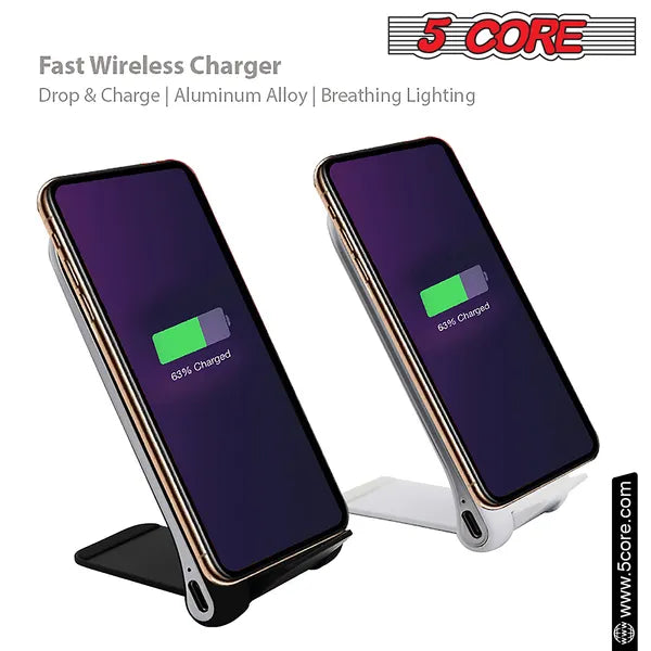 5 Core Wireless Chargeur 10W Max Fast Wireless Charge Pad Verre Paire supérieure Boostcharge Slim