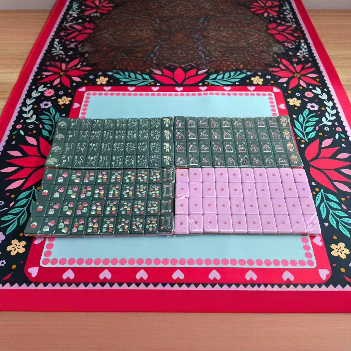 Jeu de partie en acrylique Mahjong gravé au laser