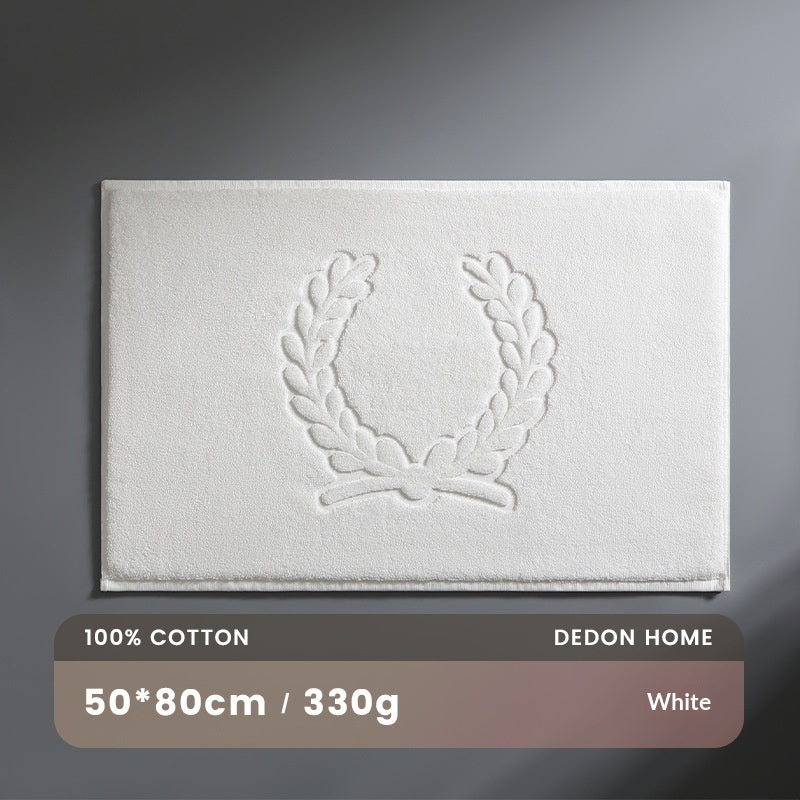 Tapis de salle de bain antidérapant en coton pur, absorbant l'eau