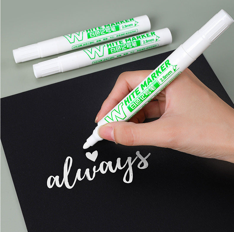 Super blanc éblouissant tête fine séchage rapide stylo de peinture étanche