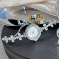 Montre en forme de fleur en forme de diamant Étudiante Pull-out Bracelet