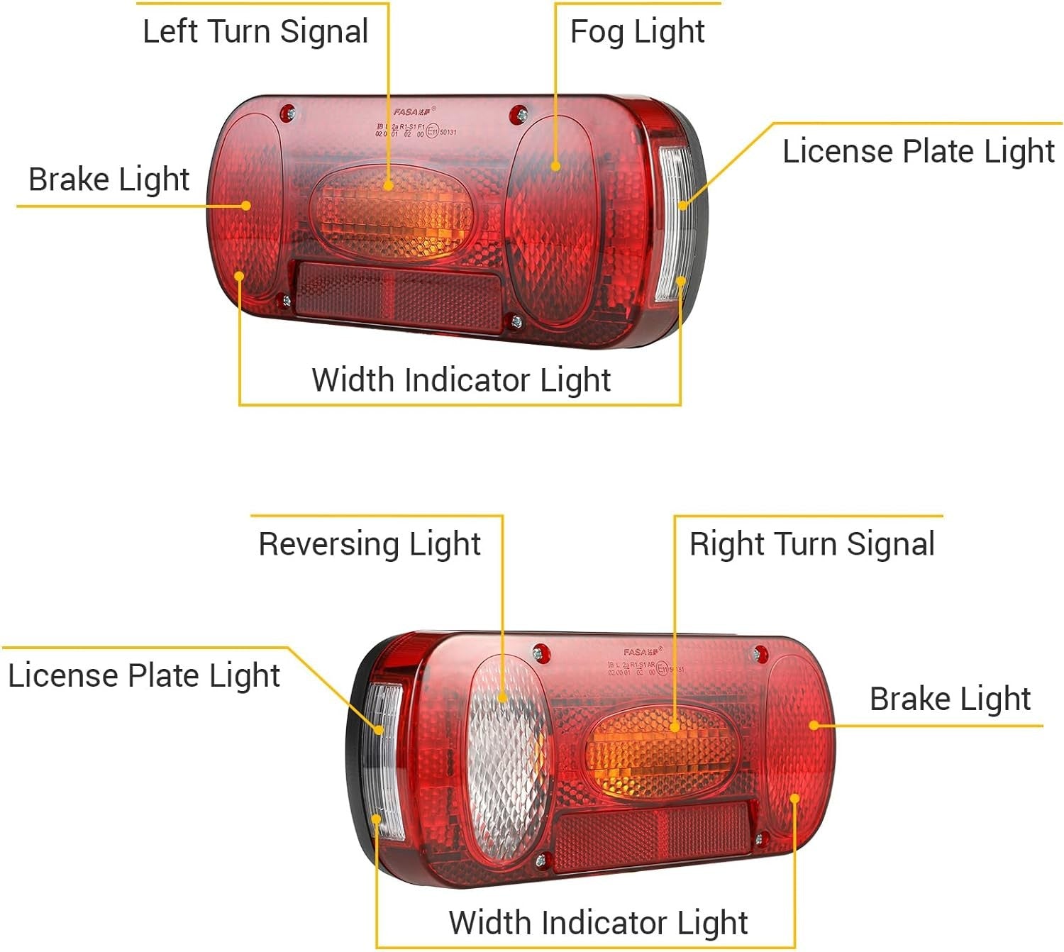 Remorque Tail Lights Kit camion indicateur de lampe arrière Kit de câblage 13 broche 12V