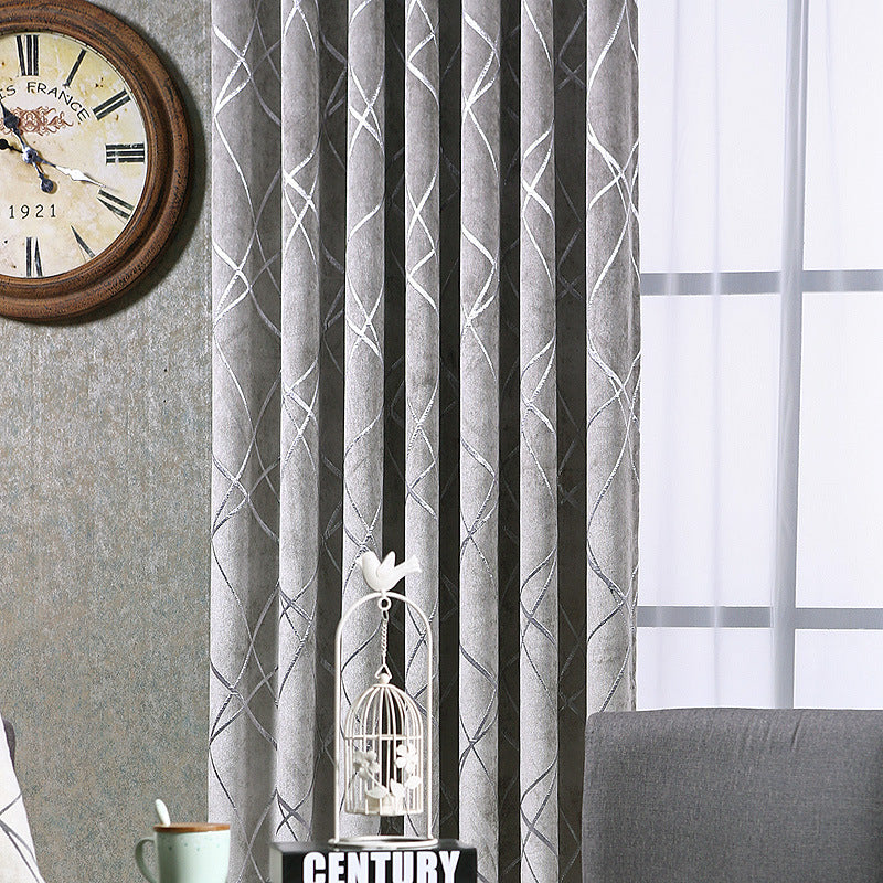 Solid Color Simple Moderne Lumière Luxury Living Room Chenille Blackout Rideaux