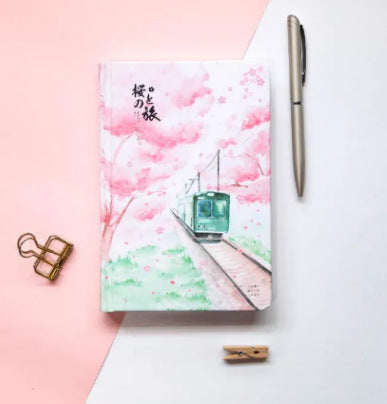 Papier Muco Notebook Notebook Sakura Flower Orbit AR Hardcover Student Handbook