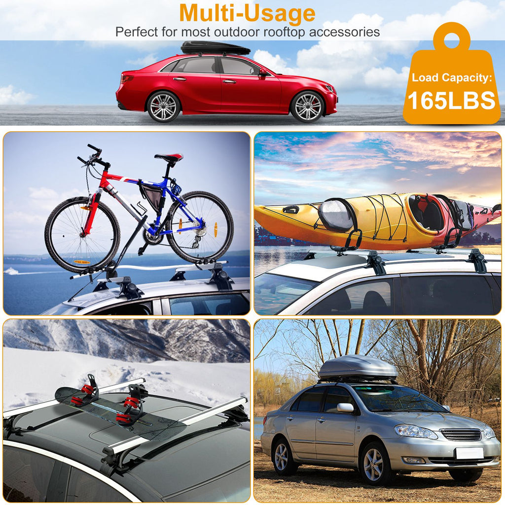 47.24dans Universal Top Roof Rack Cross Bar Cargo Cargo Aluminium Crossbar rack avec 165LBS