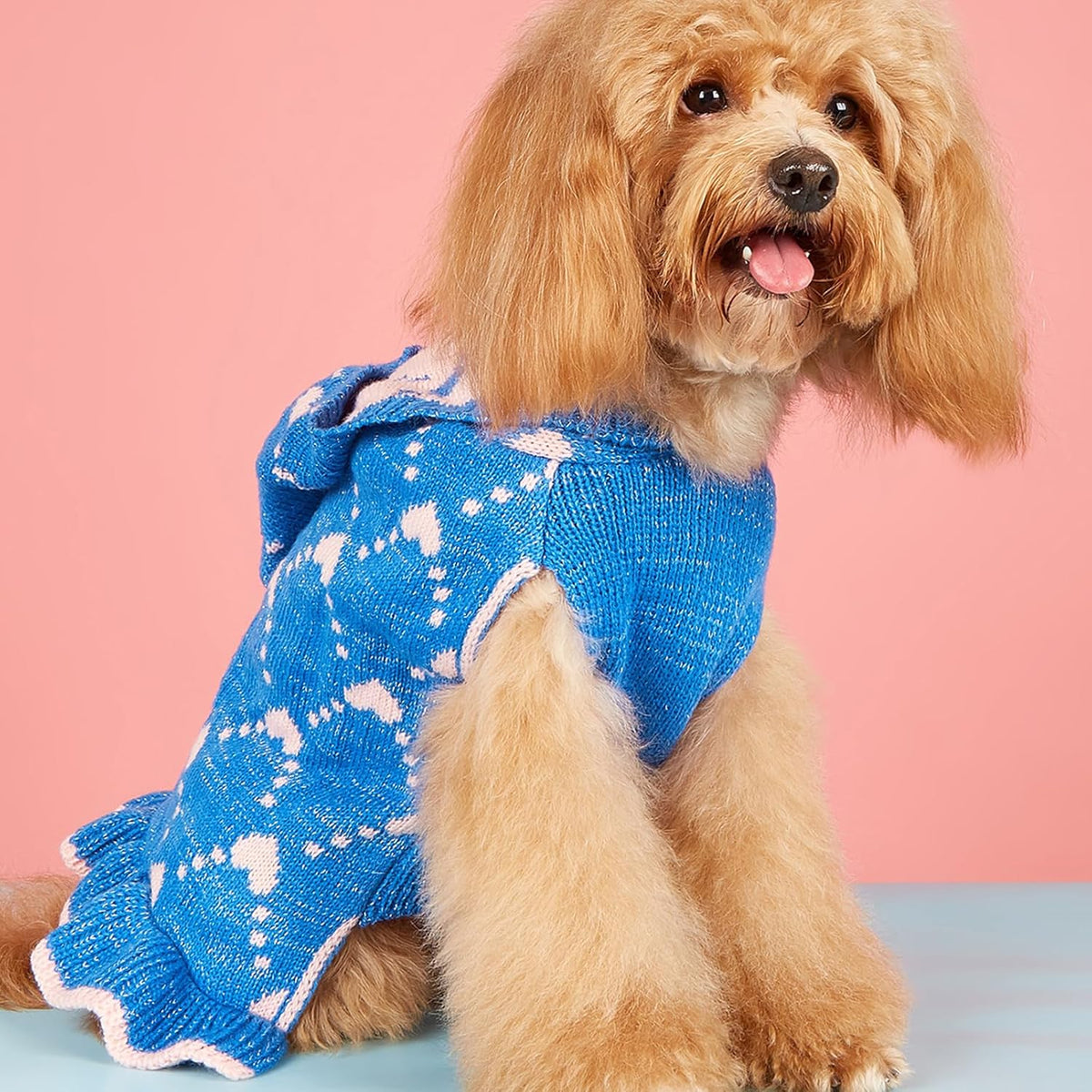 Petit chien sweater Hoodies Robe Hiver tricot mignon vêtements coeur Puppy vêtements