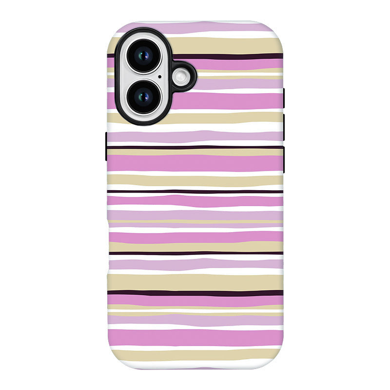 Cas de téléphone rayé coloré Creative 2 en 1 Design personnalisable