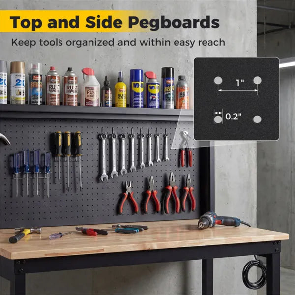 Workbench lourd de 48" 2000LBS Capacité 7-Niveau Hauteur réglable avec puissance intégrée St