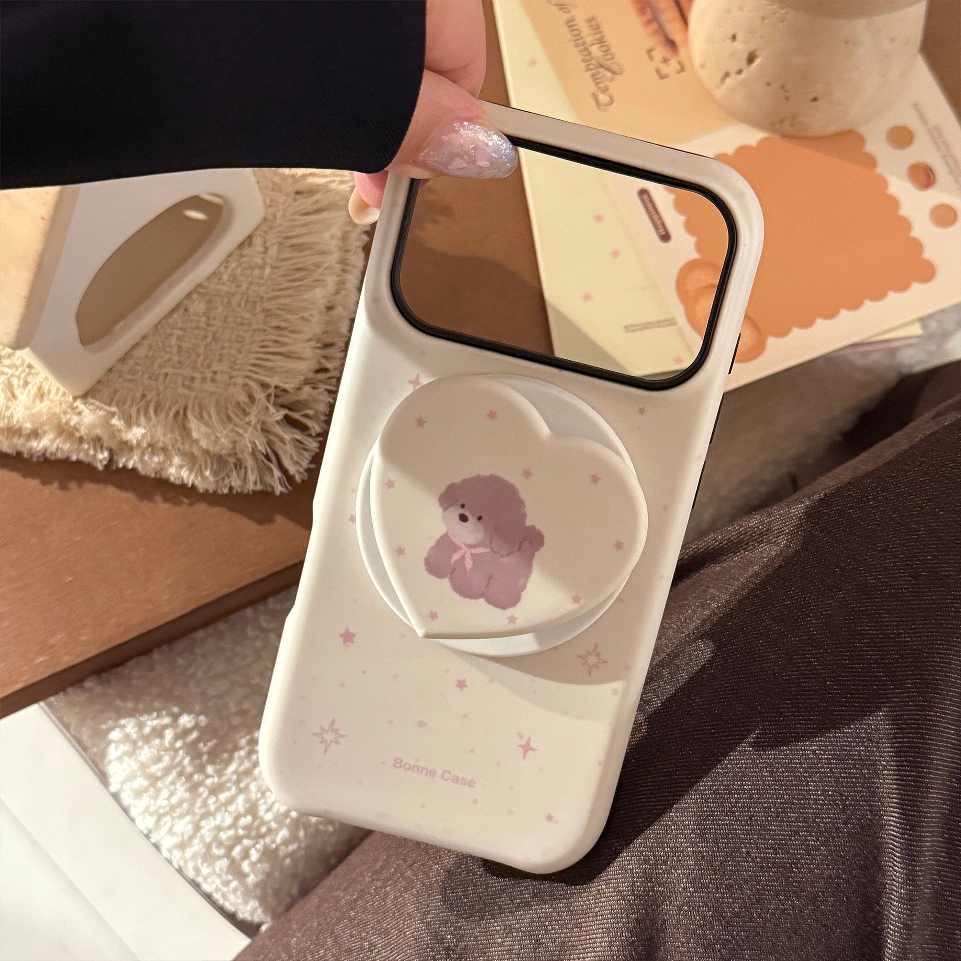Buttercream Teddy Magnetic Bracket Phone Case Film