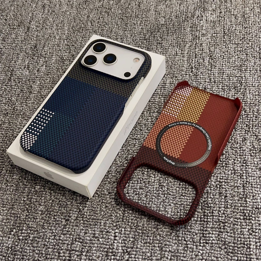 Boîtier de téléphone magnétique en fibre de carbone Kevlar