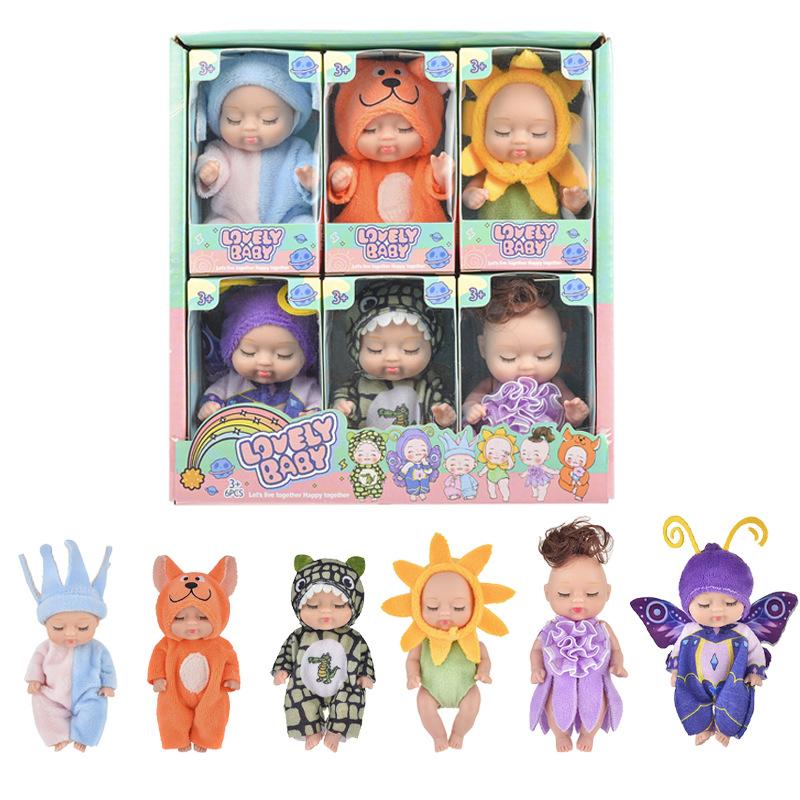 6 Nouvellement amélioré Dormant Poupées Poupées Jouet de filles Boîte Cadeau Set Adorable Princesse Figurines