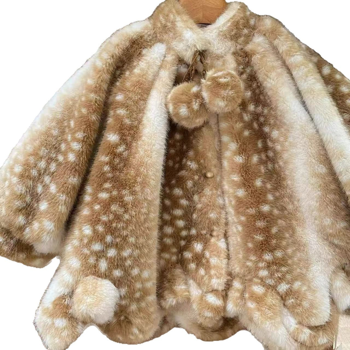 Filles Fawn Deer Ultra-Soft Long-Pile Quilted Warm Coat