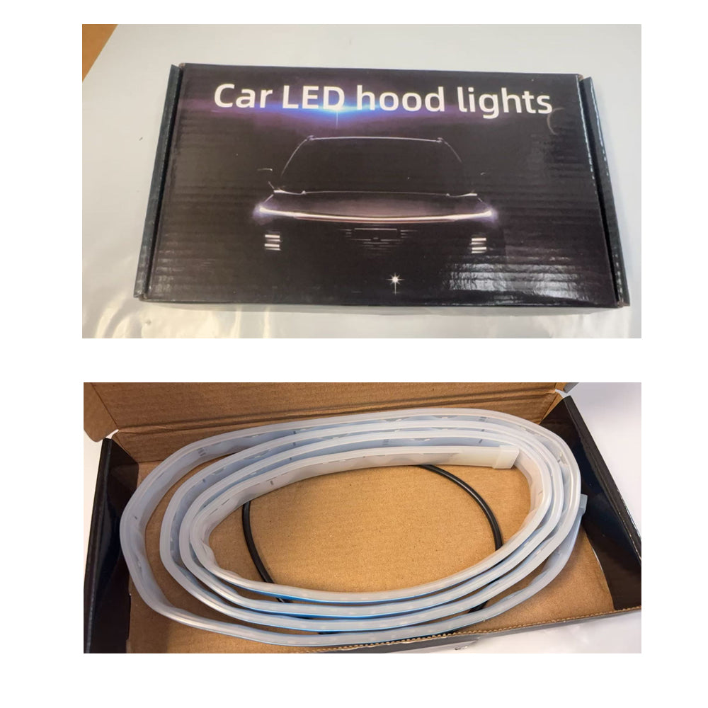 180cm 12V voiture étanche à l'eau Hood avant LED jour de course décoratif flexible bande de lumière Fo