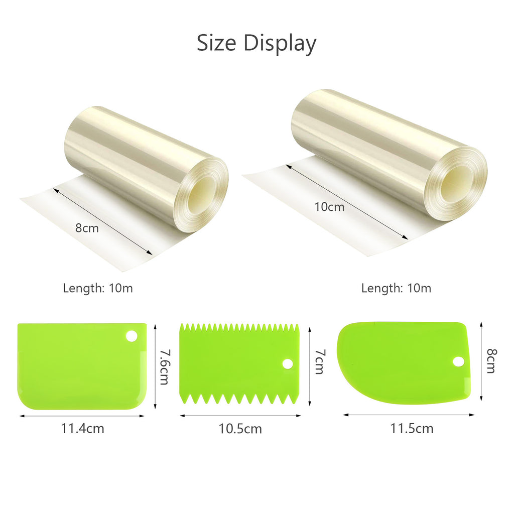 Feuilles transparentes – Ensemble vert 3 pièces avec des guides de coupe flexibles pour la cuisson créative