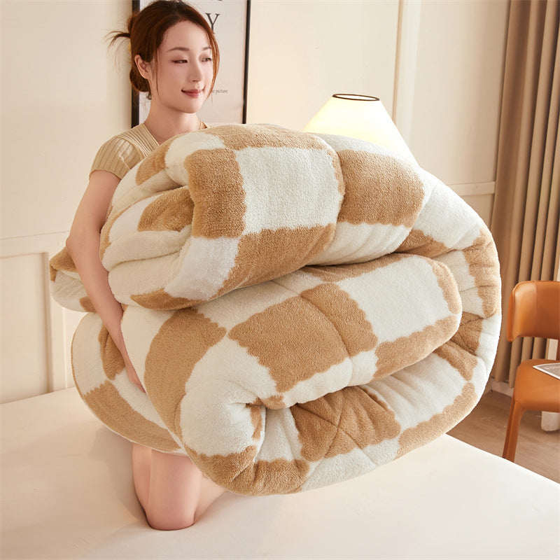 Insert de duvet à double face épaissé en coton lambswool