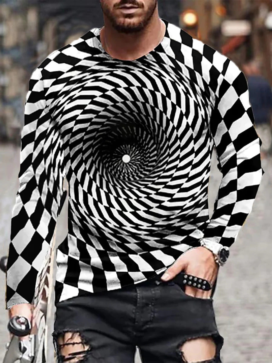 T-shirt tendance Hip-hop Gradient Swirl Retro