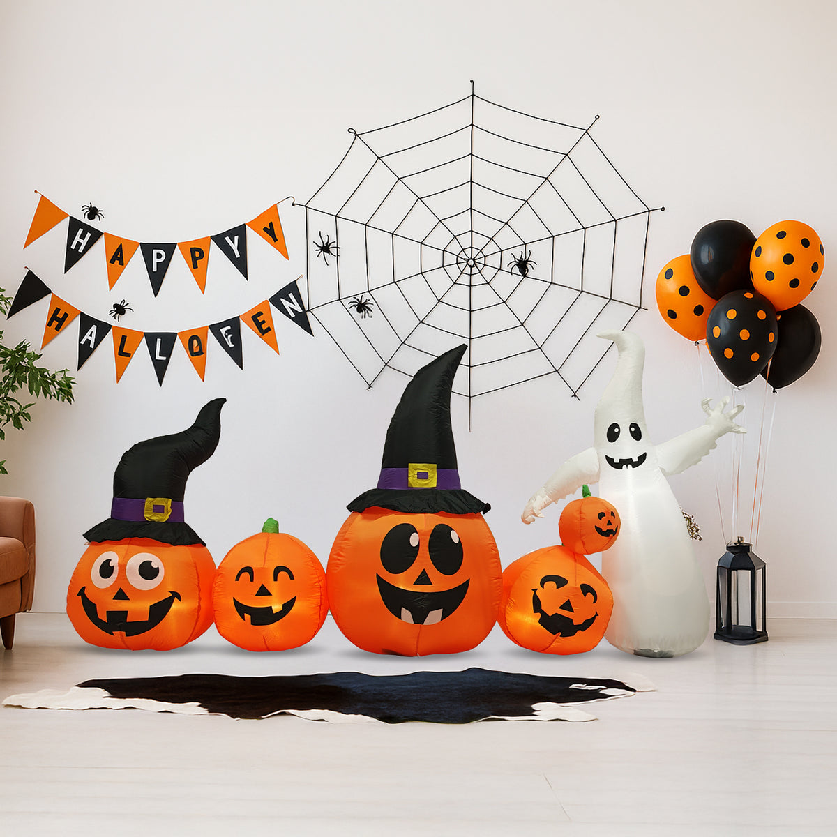 8FT Long Halloween gonflables citrouilles Ghost décorations extérieures