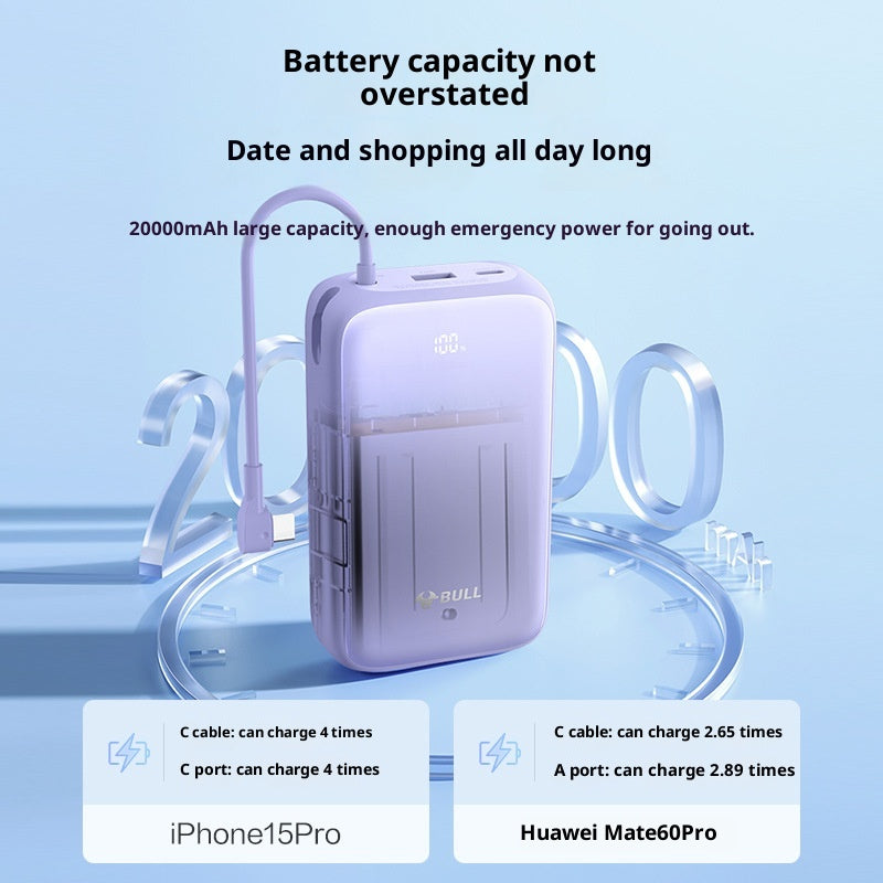 Power Bank 20000 MA Super grande capacité charge rapide avec câble