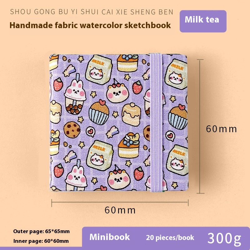 Feiluniao Aquarelle Notebook Tissu fait main Mini Portable Caractère Sketch Hand
