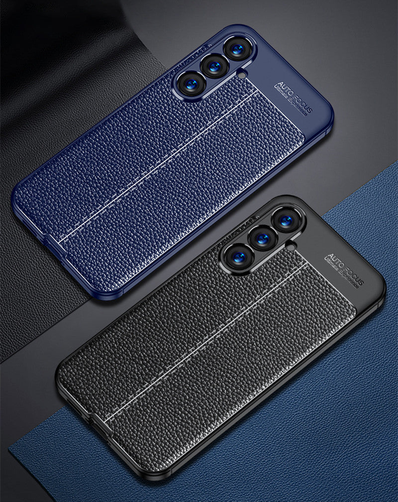 S24Ultra Telephone Case M34 Litchi Pattern A35 Anti-fall Shell Business S23FE Cas de protection