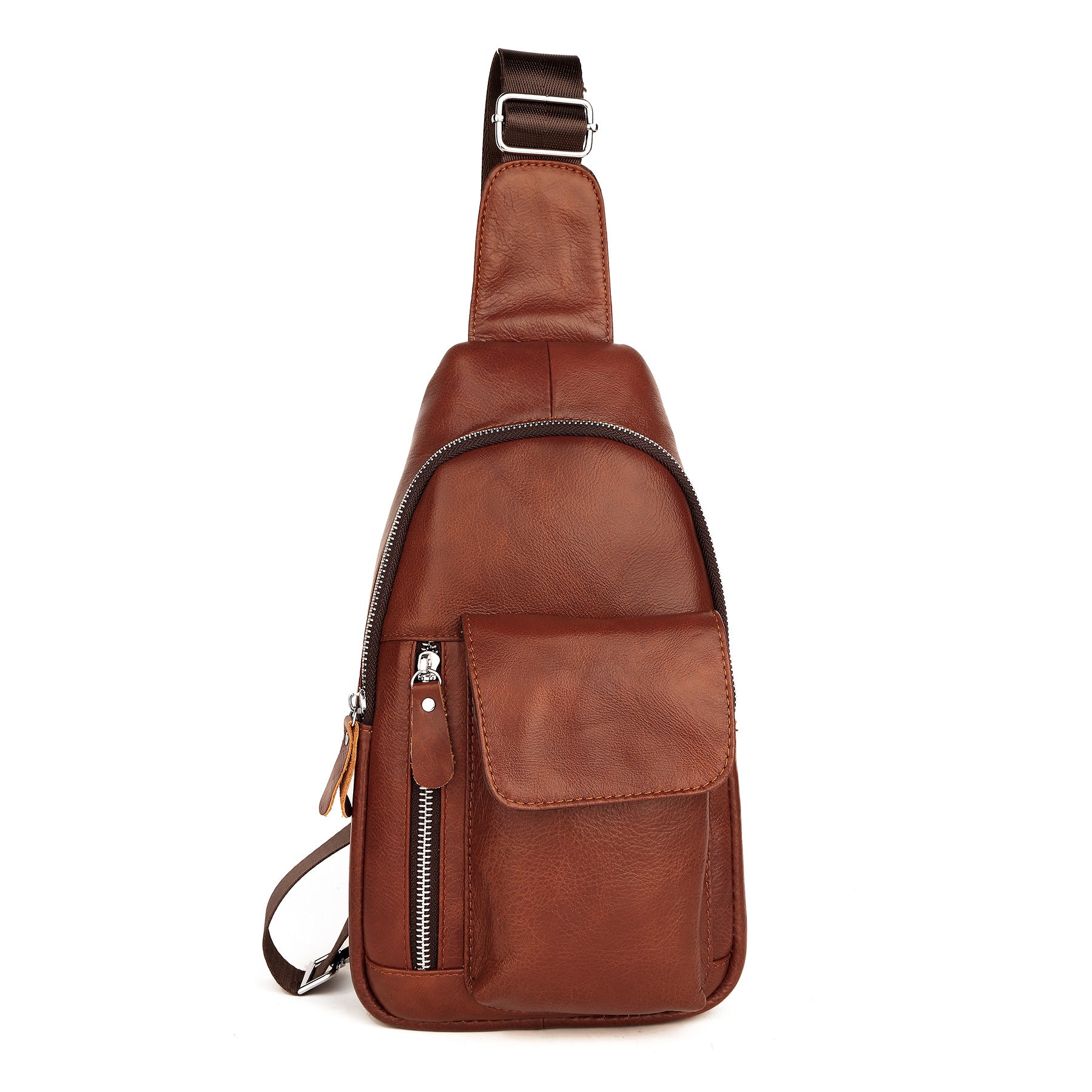 Premier-Layer Cowhide Retro véritable sac de poitrine en cuir