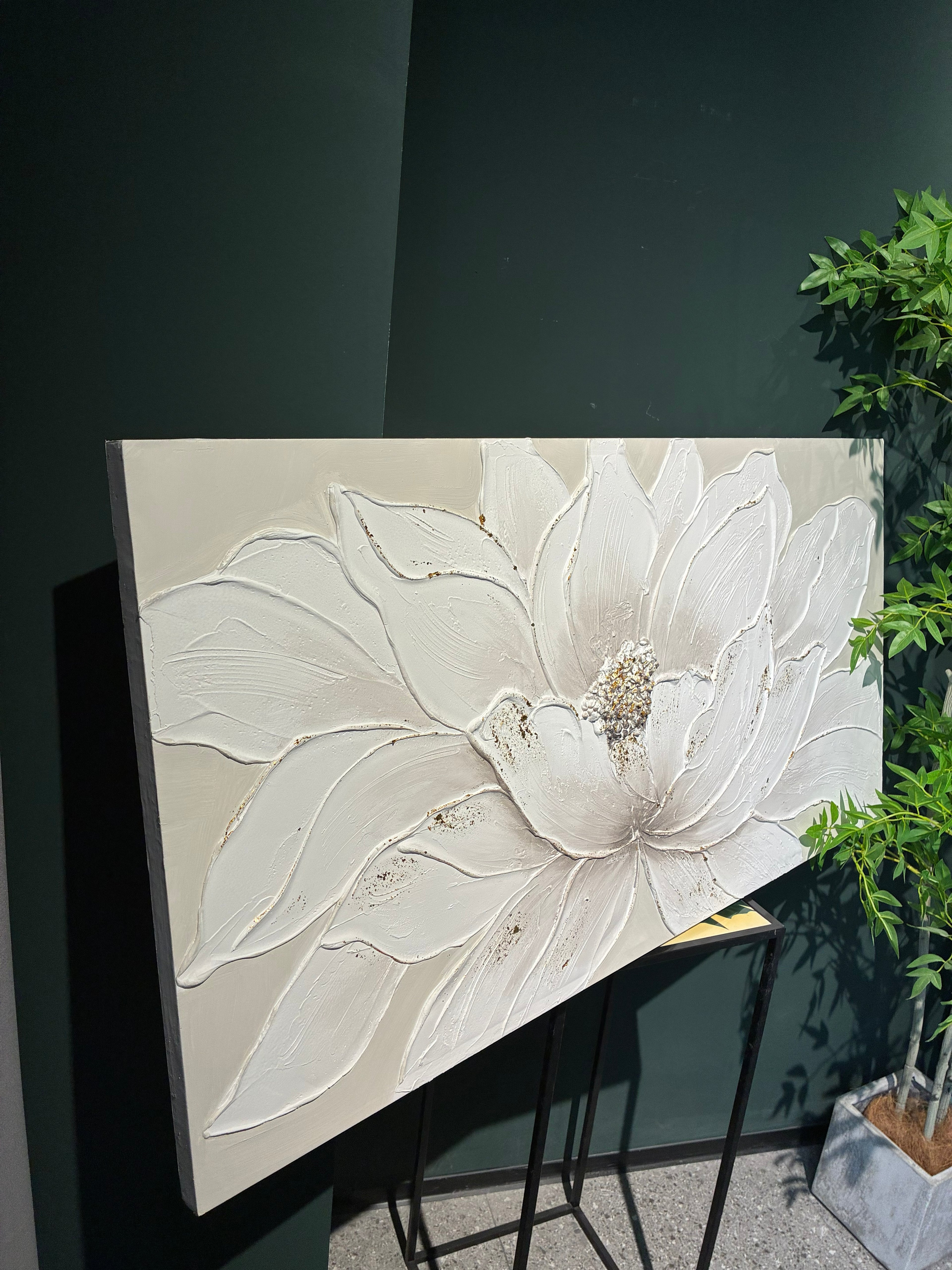 24x48 blanc lotus fleur toile d'art mural