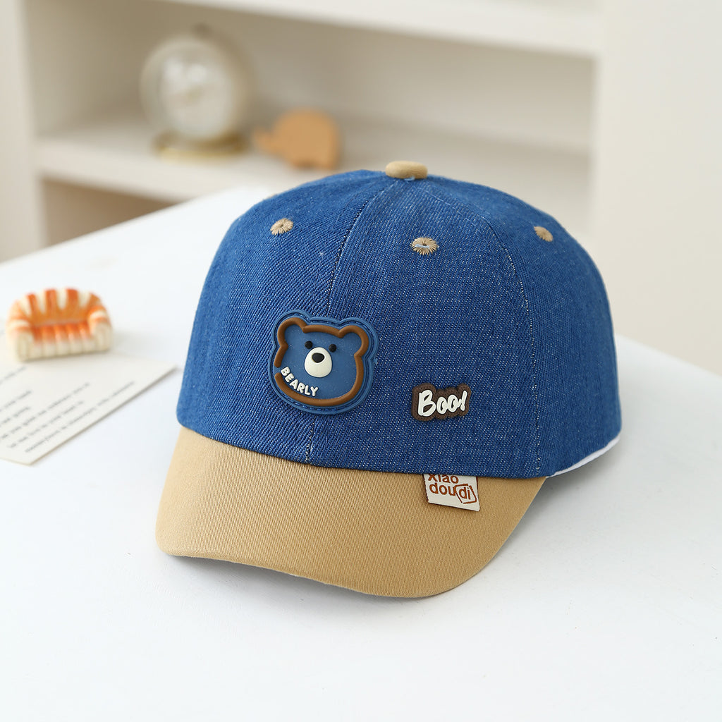 Trendy and cool Denim Lettered Bear Casquette de baseball pour les enfants au printemps et en été