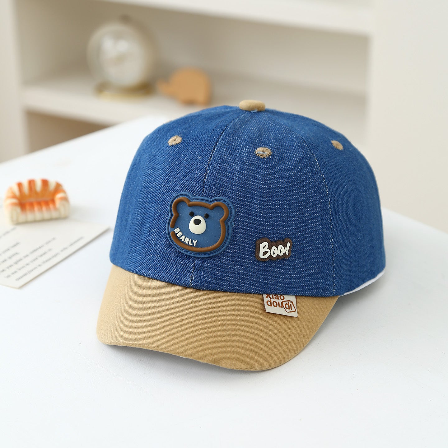 Trendy and cool Denim Lettered Bear Casquette de baseball pour les enfants au printemps et en été
