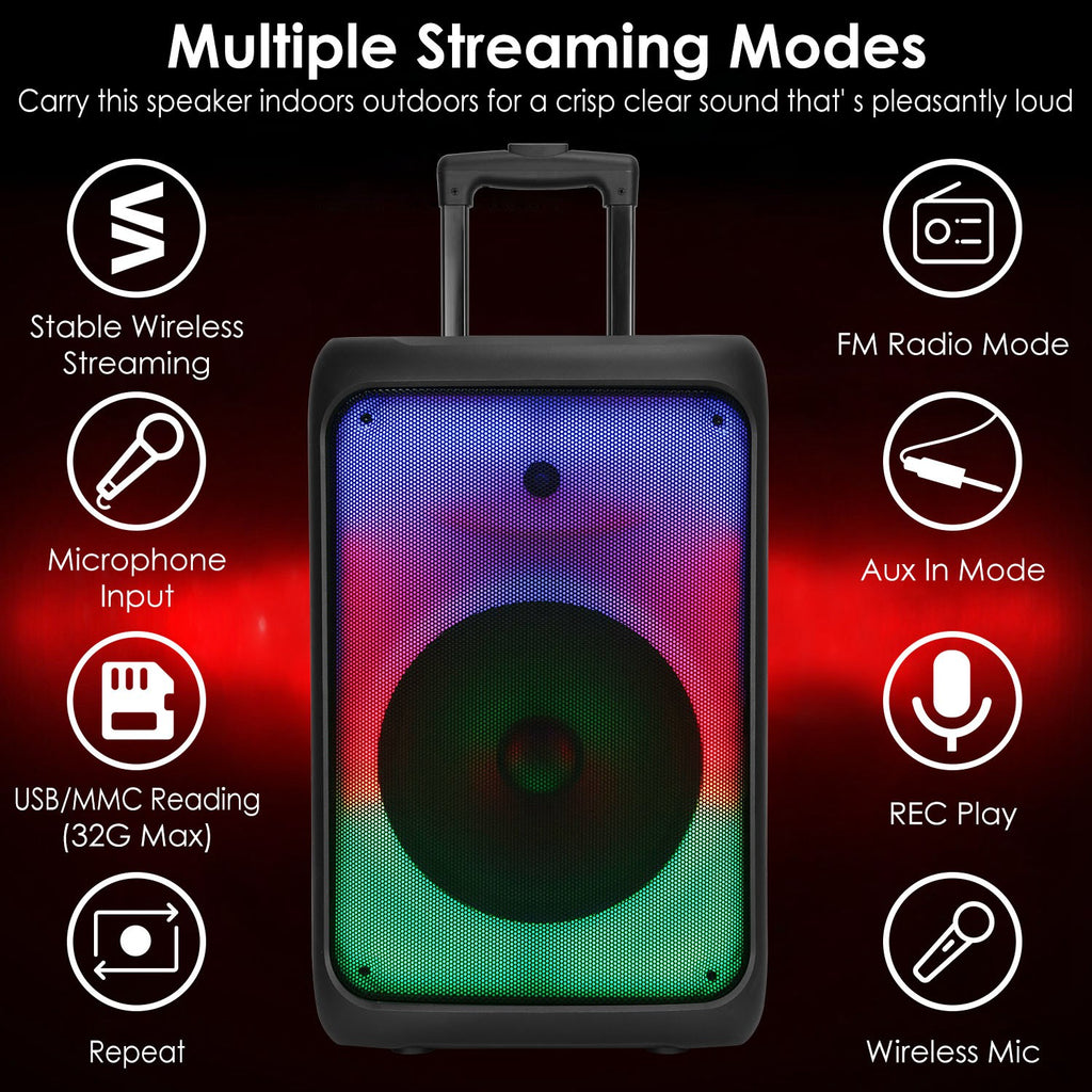 1Pc Portable Wireless Party Speaker Party Speaker avec 5 modes d'éclairage colorés TWS