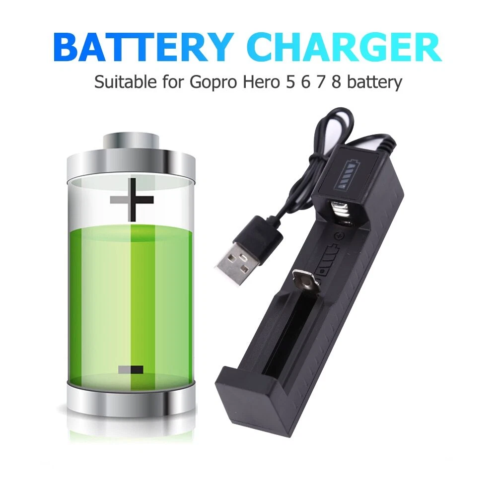 4 Pack 1300 MAh 16340 RCR123A Chargeur de batterie USB rechargeable 3.7 V Ion