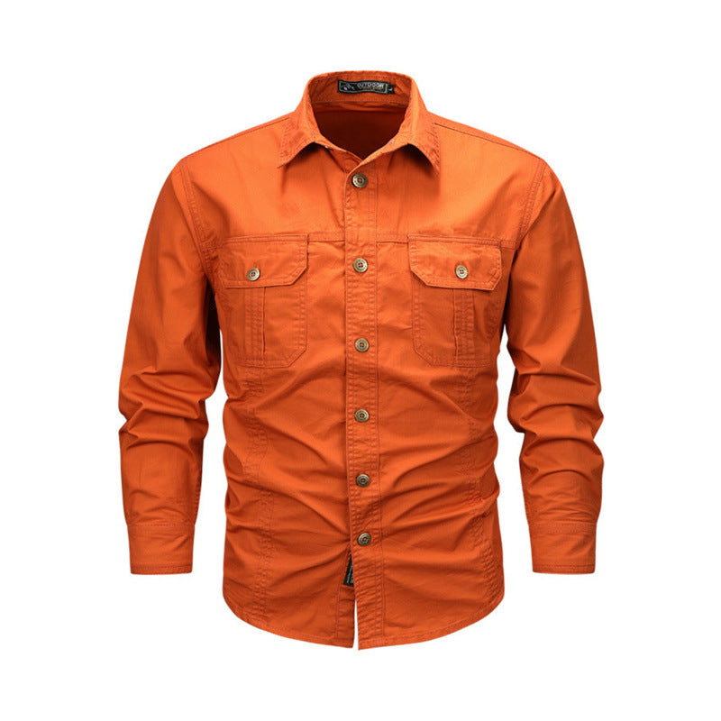 Chemise à manches longues en coton pur sans marque