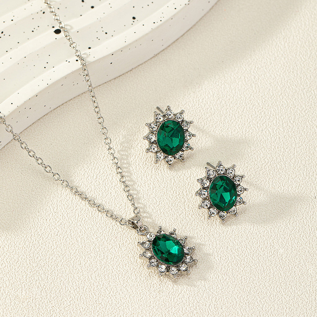 European and American Fashion SUNFLOWER Zircon Ear Stud Collier
