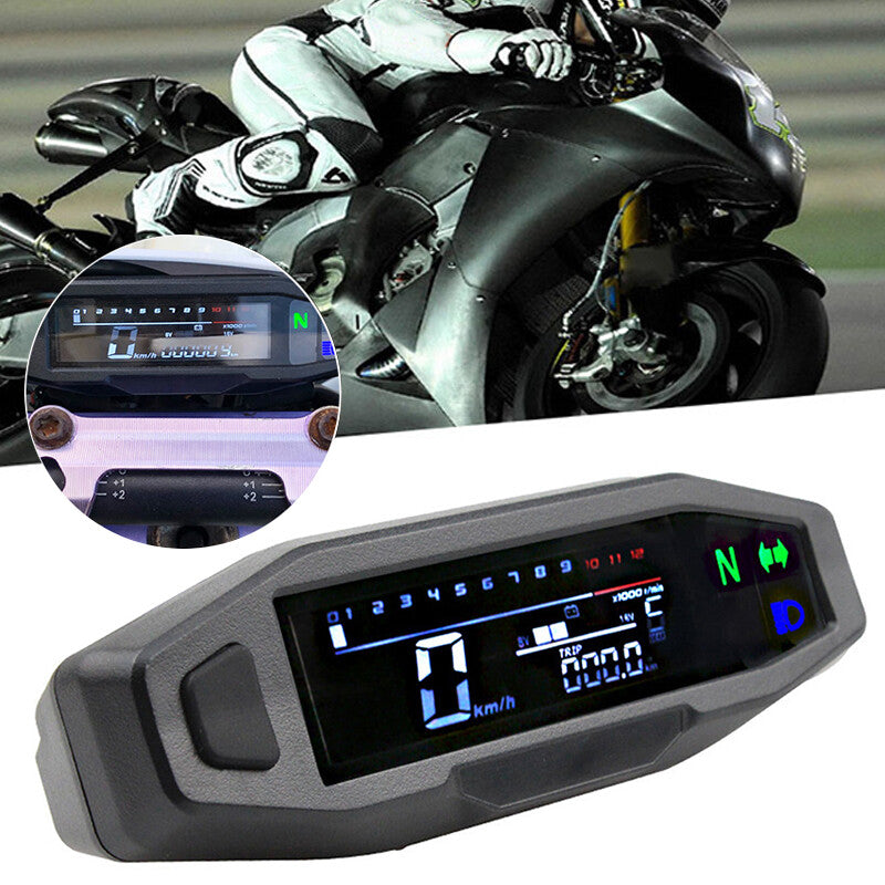 Capteur de jauge de mesure du compteur numérique de vitesse LCD universel de moto