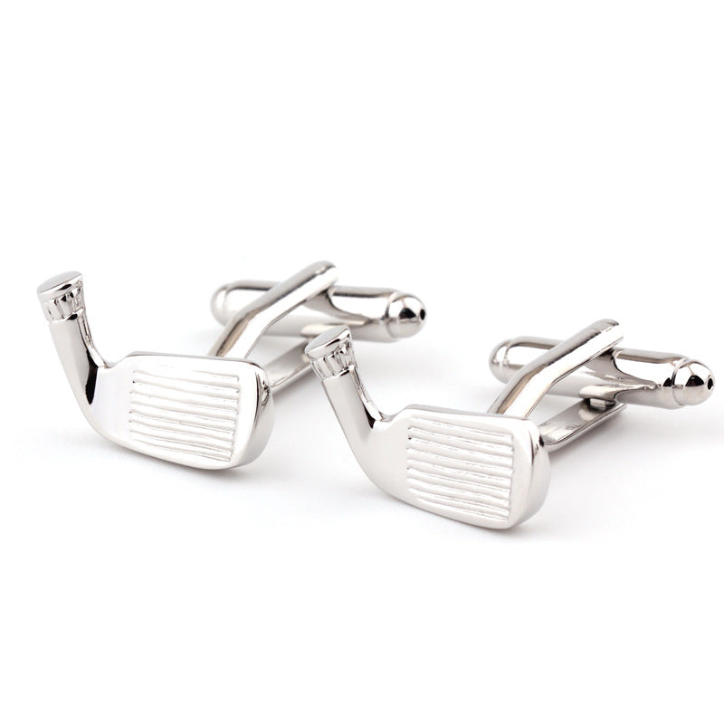 Raquette de golf Forme Plain Metal French Shirt Cufflinks hommes