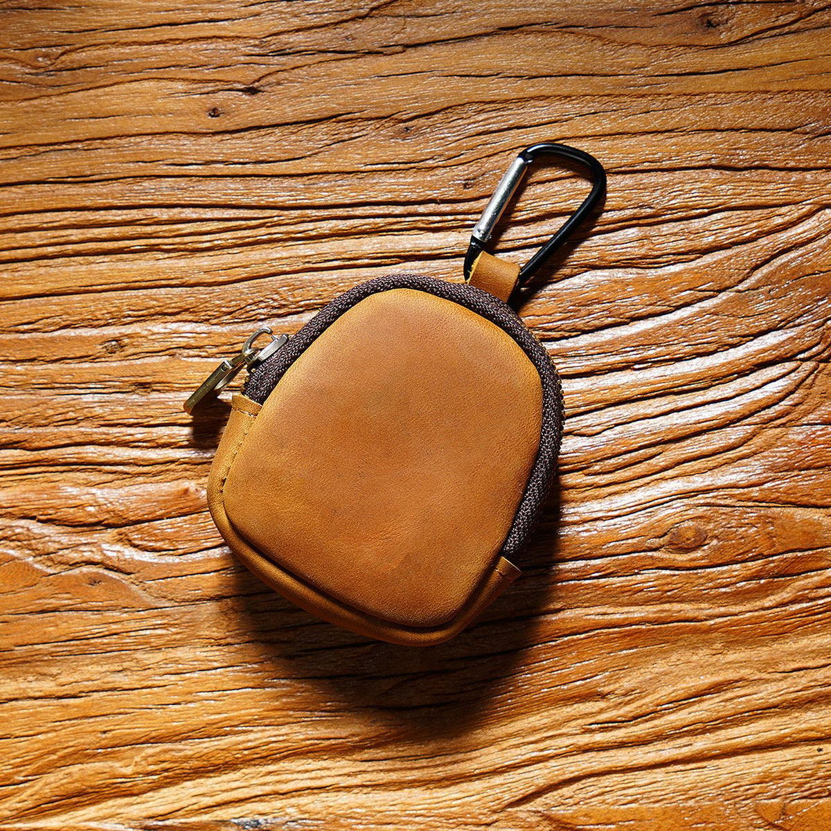 Cowhide Petit portefeuille Zipper Shell