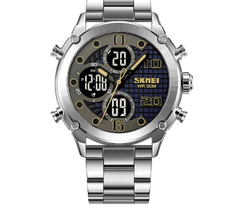 Sports de plein air hommes montre électronique double mouvement multifonctionnel
