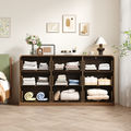 Finition de noix Dressing 9-Drawer avec Rattan Front