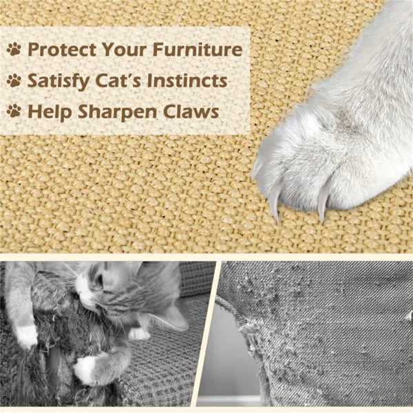 4-Pack 32"x20" Natural Sisal Cat Scratching Mats