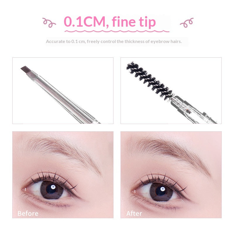 Crayon de sourcils naturel à longue durée d'étanchéité ultra-fine à double extrémité