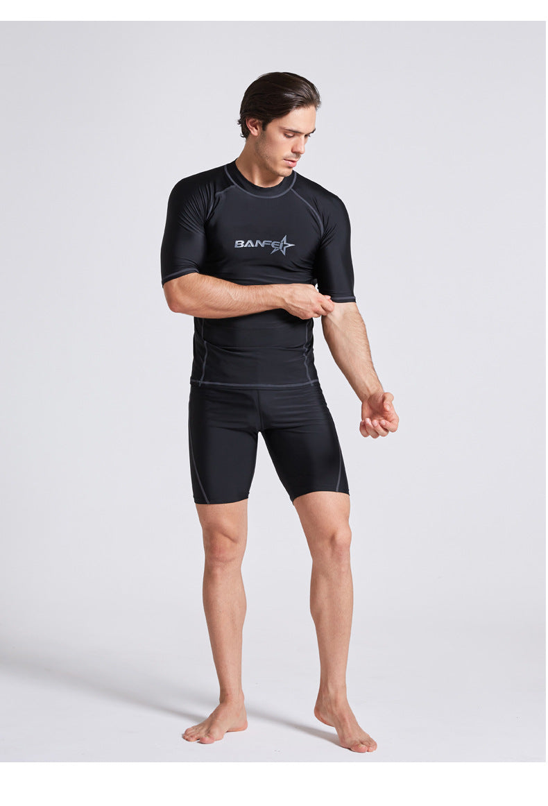 Maillot de bain à moitié manches à séchage rapide Snorkeling Surf Maillot de bain