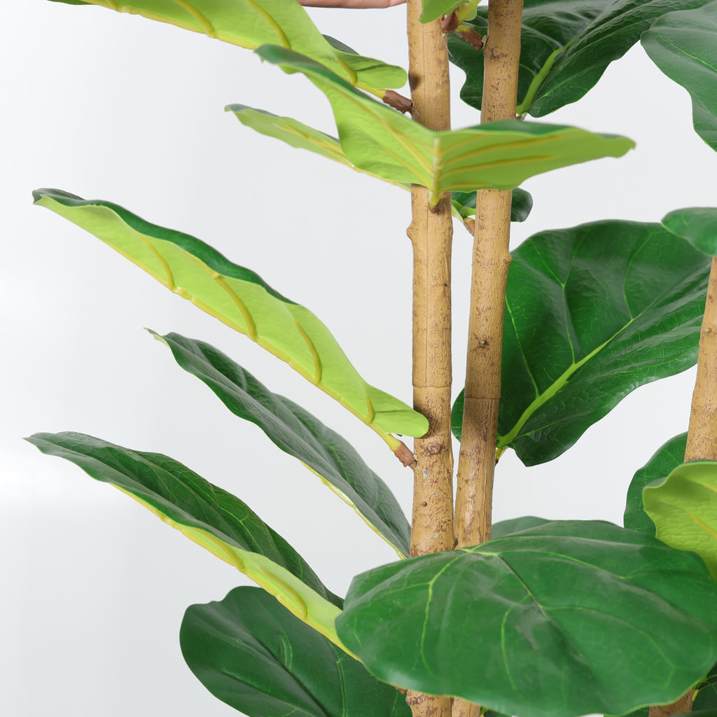 5.2FT Figuier artificiel de feuille avec pot blanc décoratif