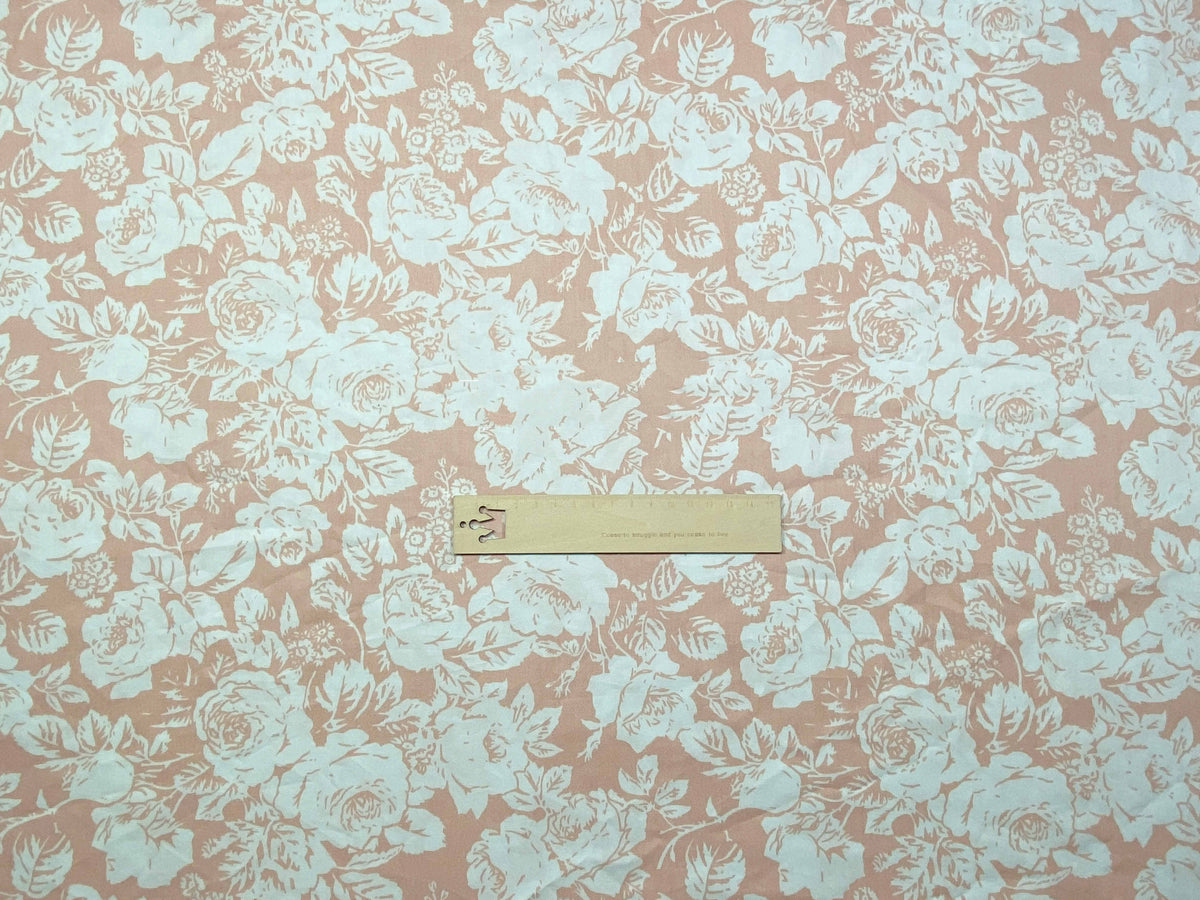 Tissu d'imprimé en coton rose fleur